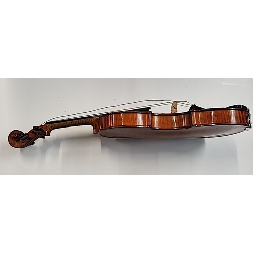 512 - Violin signed & made in Dresden with 2 x bowls & crocodile style case marked no. 509 signed... 