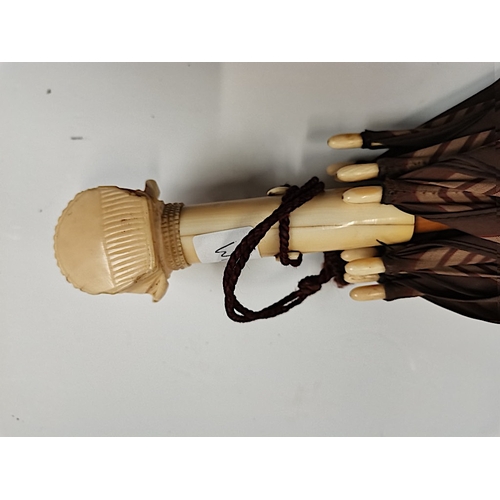 506 - Bone Handled ladies head decoration umbrella with small chip