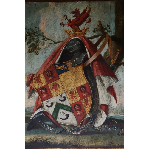 785 - An early possibly 17th century wooden plaque of THE WILLIAMS from Castle Howard 64cm x 46cm( We beli... 