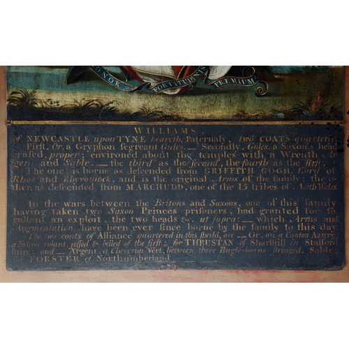 785 - An early possibly 17th century wooden plaque of THE WILLIAMS from Castle Howard 64cm x 46cm( We beli... 