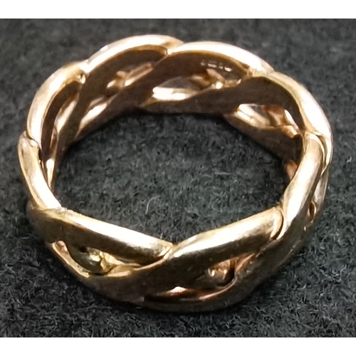 690 - 9ct rose gold 375 ring celtic design very unusual designer ring