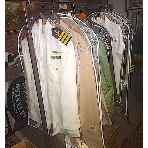 270a - Collection of uniforms RAF , American General, American Navy, Badges, Capos, Helmets,   Shoes, dagge... 