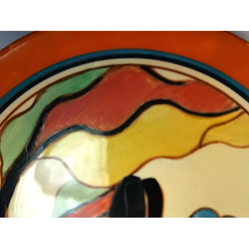 807 - Clarice Cliff BIZARRE plate  23cm diameter ( no damage )