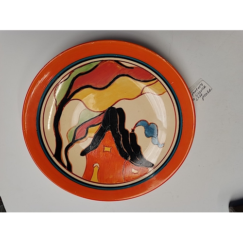 807 - Clarice Cliff BIZARRE plate  23cm diameter ( no damage )