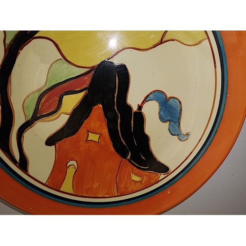 807 - Clarice Cliff BIZARRE plate  23cm diameter ( no damage )