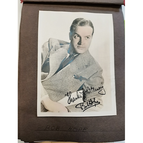 563 - Famous Film Star Autograph Book Including names like Bob Hope,Bing Crosby , Humphrey Bogart ,Judy Ga... 