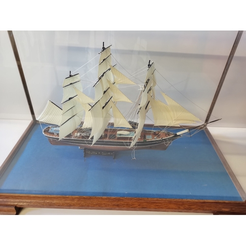 481 - A small Model of Clipper sailing Ship in Glass Case