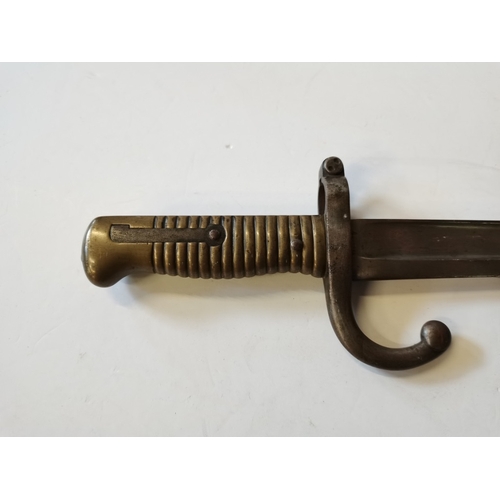 494 - French Bayonet No 1323 and marked with engravings 1800