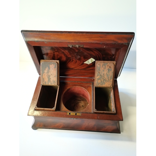 502 - Georgian Mahogany Tea Box & Victorian Mahogany Writing Slope