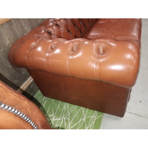 1268 - Brown Leather Chesterfield in excellent condition