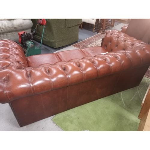 1268 - Brown Leather Chesterfield in excellent condition