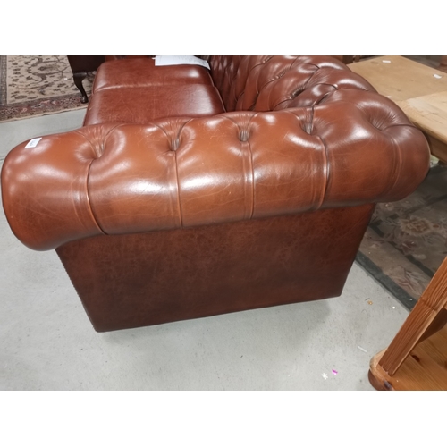 1268 - Brown Leather Chesterfield in excellent condition