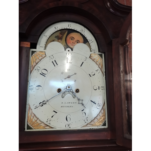 822 - An 8 day longcase clock with painted face by R Lawson Hindley