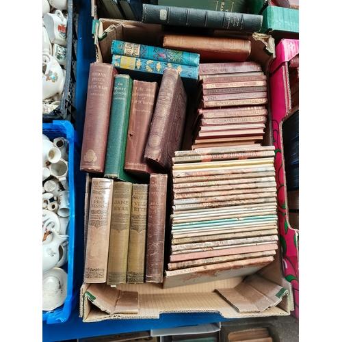 216 - 4 x boxes of vintage books incl visions de notre heure etc etc