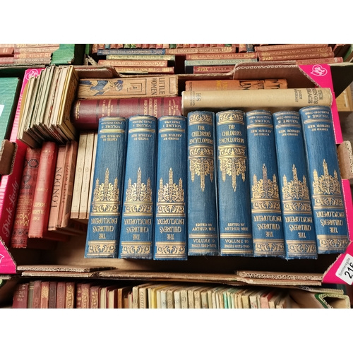 216 - 4 x boxes of vintage books incl visions de notre heure etc etc