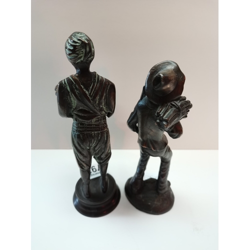 793 - Pair of Bronze style 30cm figures