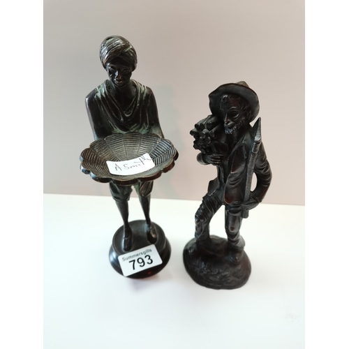 793 - Pair of Bronze style 30cm figures