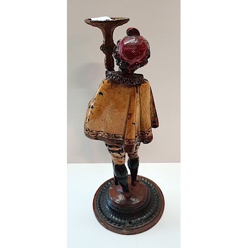 794 - Painted bronze style figure of soldier 29cm