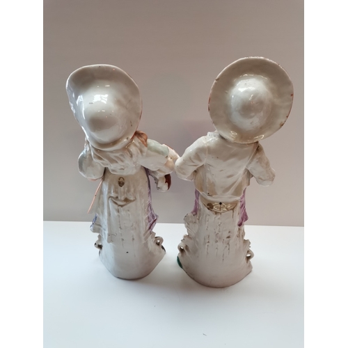 870o - Pair of Victorian figures plus Balmaiden of Cornwall (Tin Mine) figure 40cm