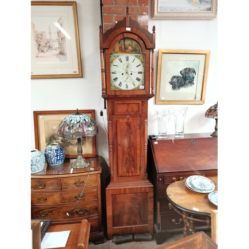 820 - Antique 8 day long case clock by G Davison Wooler