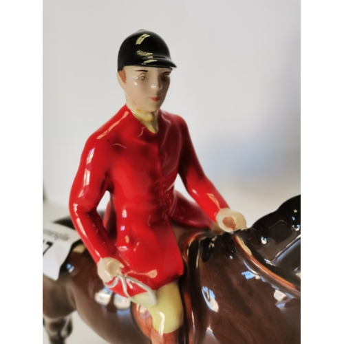 47 - Beswick huntsman standing four square on brown horse