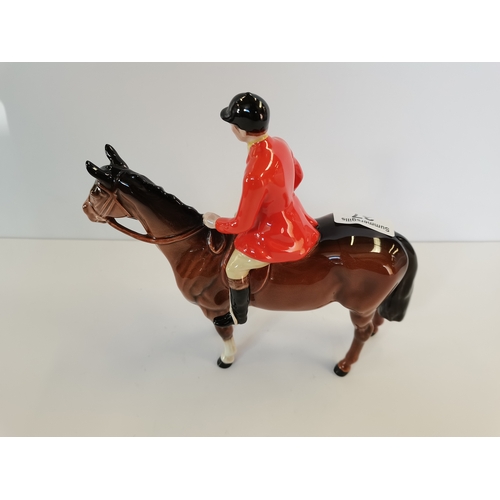 37 - Beswick huntsman standing four square on brown horse