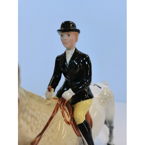 7 - Beswick Huntswoman on grey horse