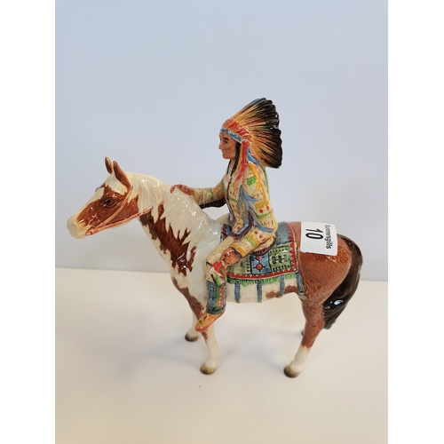 10 - Beswick Indian Chief on Scewbald pony