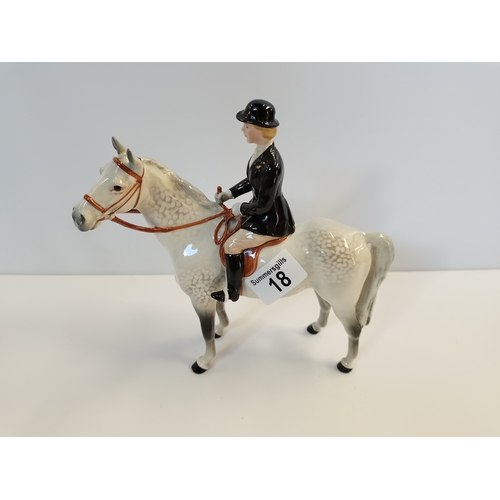 18 - Beswick Huntswoman on grey horse