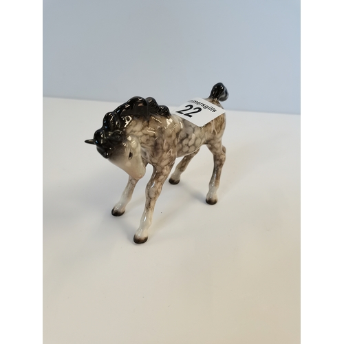 22 - Beswick medium gambling foal rocking horse grey