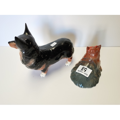 58 - Beswick Corgi Black Prince plus Yorkshire Terrior