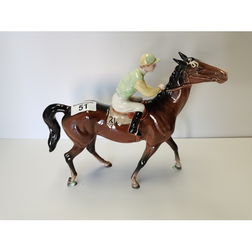 51 - Beswick Jockey on brown horse