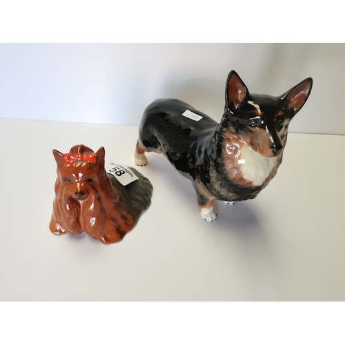 58 - Beswick Corgi Black Prince plus Yorkshire Terrior