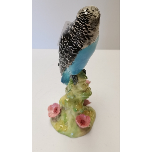 129 - Beswick Blue budgie 1st Version (tiny chips mended)