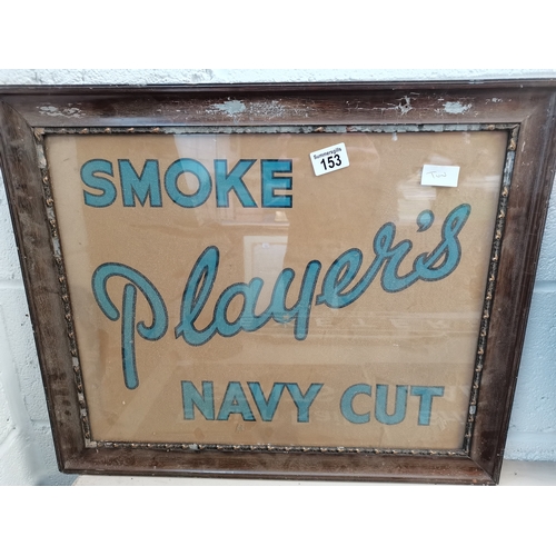 153 - Players Navy Cut sign in wooden frame 60cm x 50cm