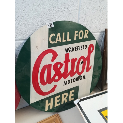 156 - Castrol metal advertising sign 60cm (some holes)