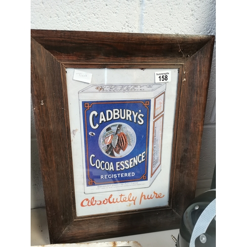 158 - Cadbury's Cocoa essence mounted poster in wood frame 40cm x 53cm