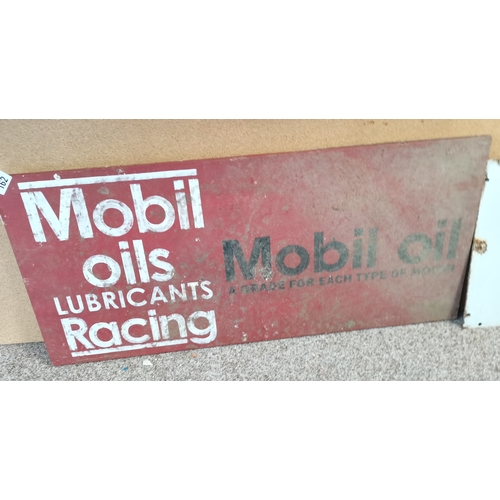 162 - Metal Mobil oils sign 90cm x 40cm