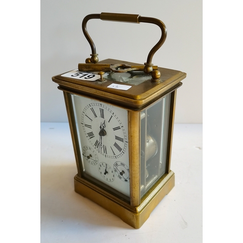 519 - Brass carriage clock