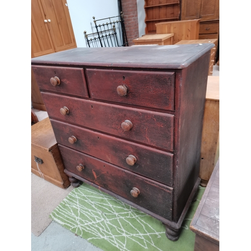 1245 - Victorian pine 4 ht chest