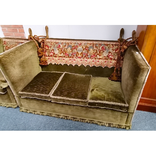 980 - A good 3 piece Velvet and Tapestry suite in excellent condition made for HARRODS LONDON with the set... 