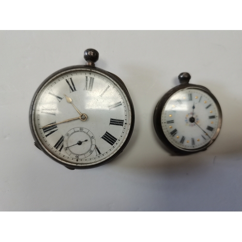 525b - 2 x silver pocket watches