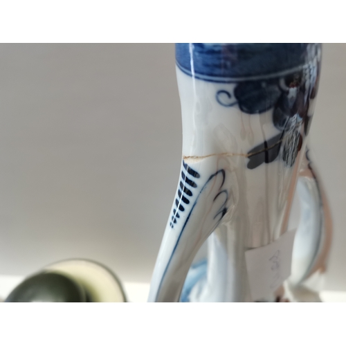 799a - Chinese blue and white vase with 4 character marks, Delft vase, Staffordshire small dogs etc