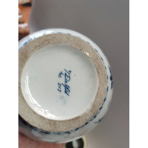 799a - Chinese blue and white vase with 4 character marks, Delft vase, Staffordshire small dogs etc