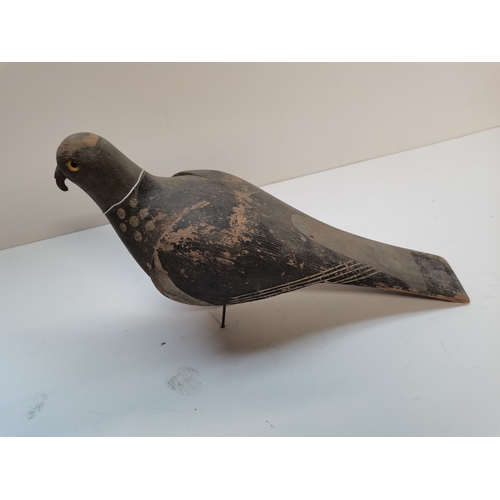 495 - Antique wooden decoy pigeon