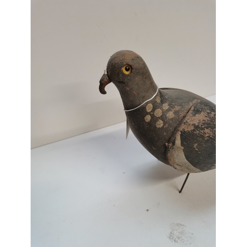 495 - Antique wooden decoy pigeon