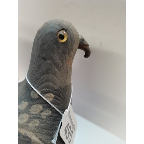 495 - Antique wooden decoy pigeon