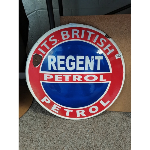 161 - Regent Petrol enamel sign 60cm (some enamel missing)