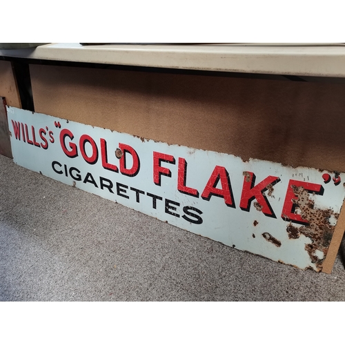 163 - Wills Gold Flake Enamel sign 180cm x 38cm (some rusting)