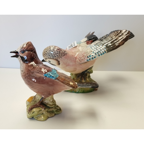 110 - Large Beswick  Jay with repair to tail and small Jay with repair to left wing